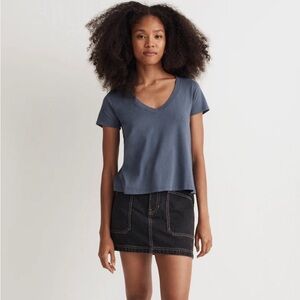 Madewell Softfade Cotton V-Neck Crop Tee